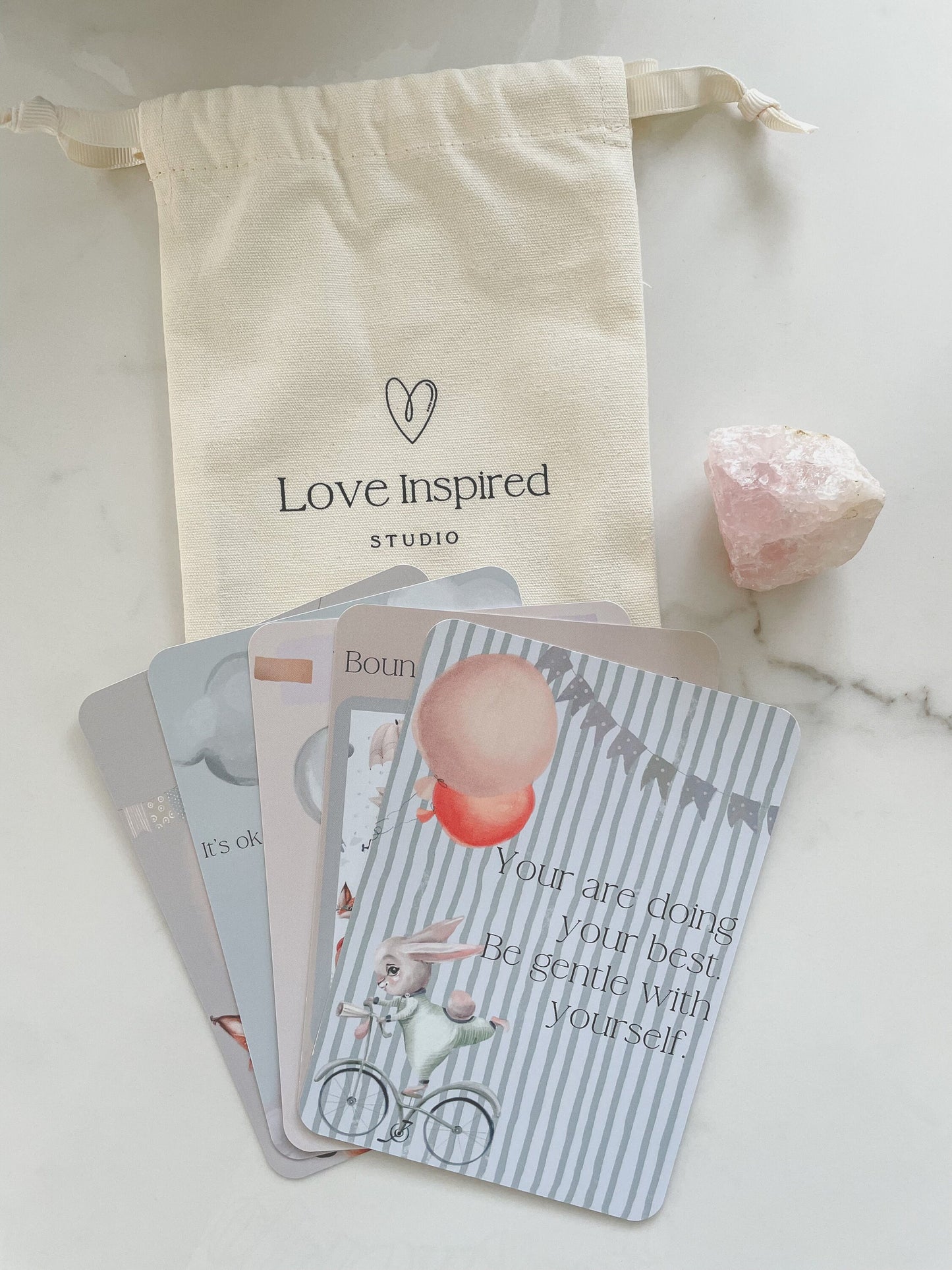 Positive Affirmation Cards For Kids, Mindful Meditation For Children, Teacher Aid, Set of 20 Card Print Gift With Pouch, Anxiety Tool