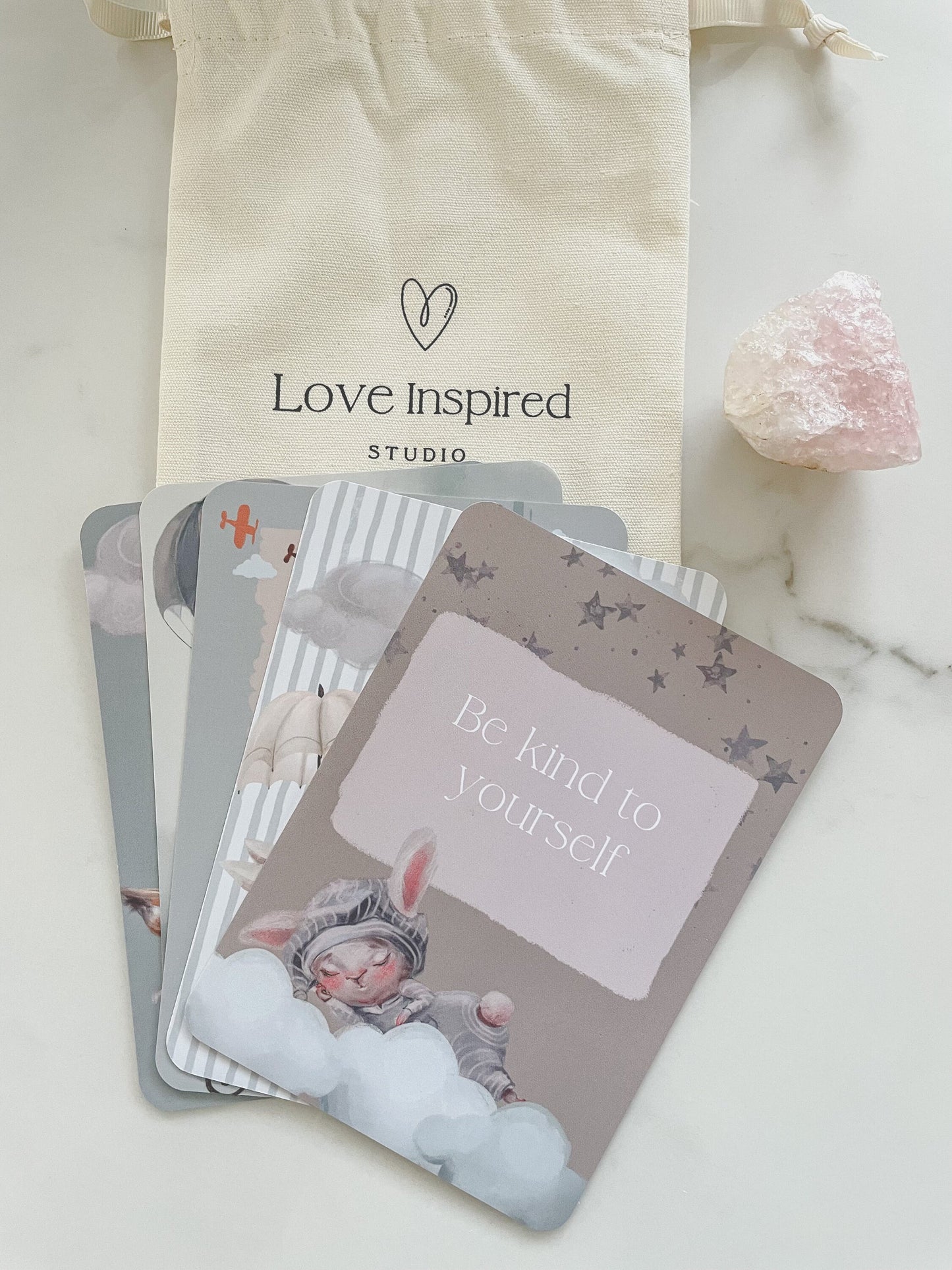 Positive Affirmation Cards For Kids, Mindful Meditation For Children, Teacher Aid, Set of 20 Card Print Gift With Pouch, Anxiety Tool