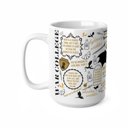 Fantasy-Themed Fourth Wing Ceramic Coffee Mug Set - 11oz & 15oz - Perfect Gift for Book Lovers and Fantasy Fans