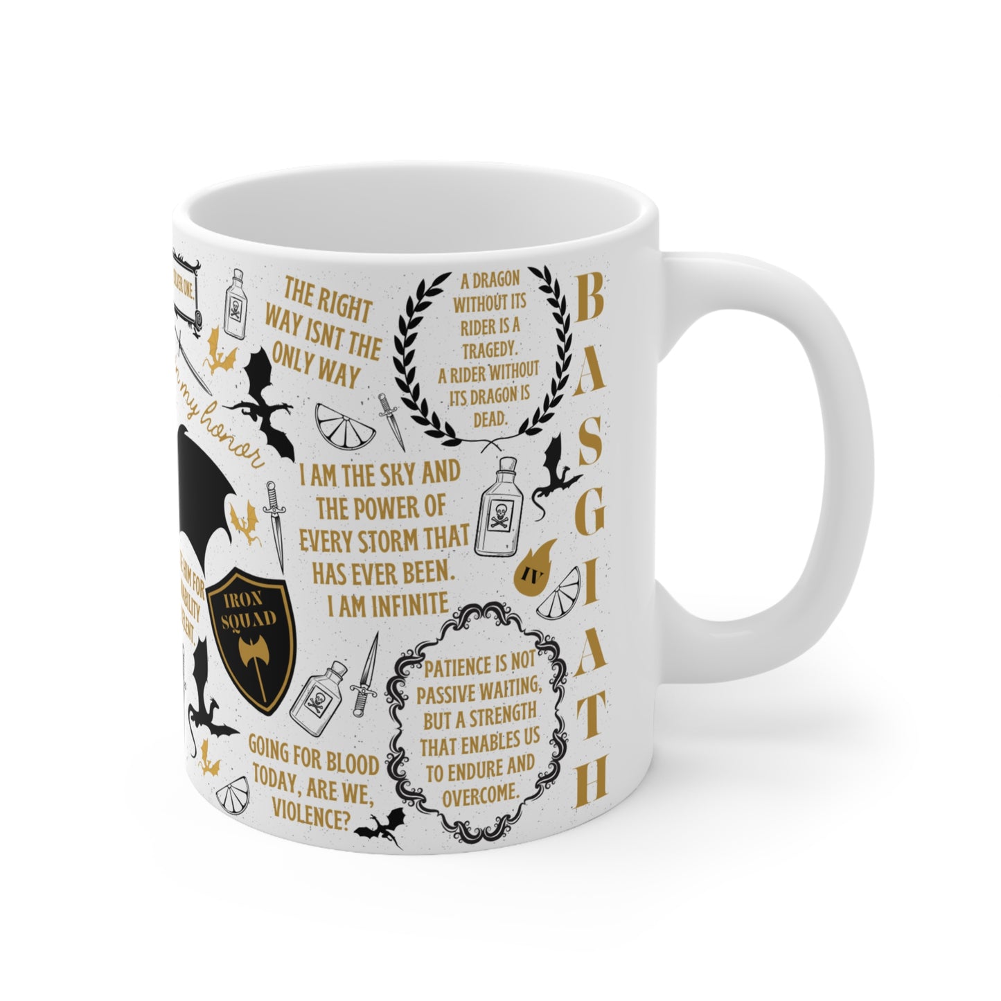 Fantasy-Themed Fourth Wing Ceramic Coffee Mug Set - 11oz & 15oz - Perfect Gift for Book Lovers and Fantasy Fans