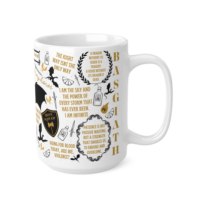 Fantasy-Themed Fourth Wing Ceramic Coffee Mug Set - 11oz & 15oz - Perfect Gift for Book Lovers and Fantasy Fans