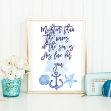 Mightier Than The Waves Bible Print