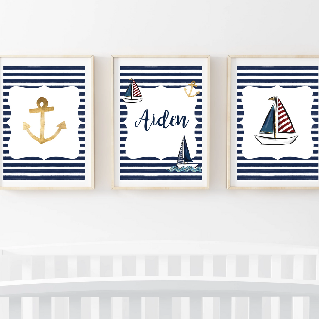 Sailor Nursery Print Set of 3